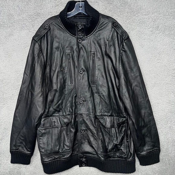 VTG LRG Lifted Research Group Lamb of God Jacket 3XL XXXL Black Leather RARE - Picture 1 of 14
